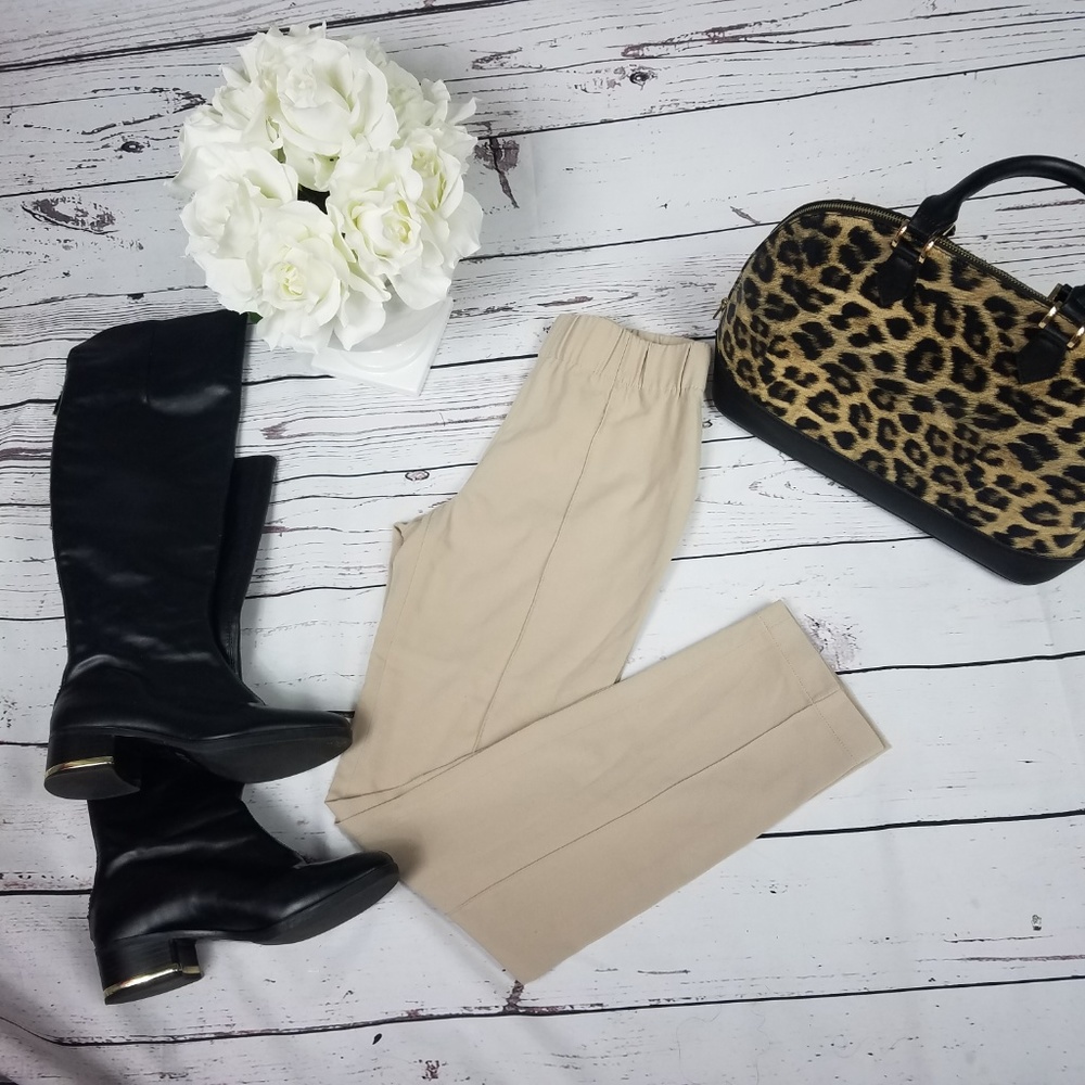 BCBG Maria Slim-Leg Pant COLOR TAN SIZE XS/S